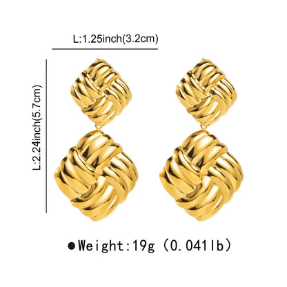 1 Pair Casual Basic Geometric Plating 304 Stainless Steel 14K Gold Plated Drop Earrings