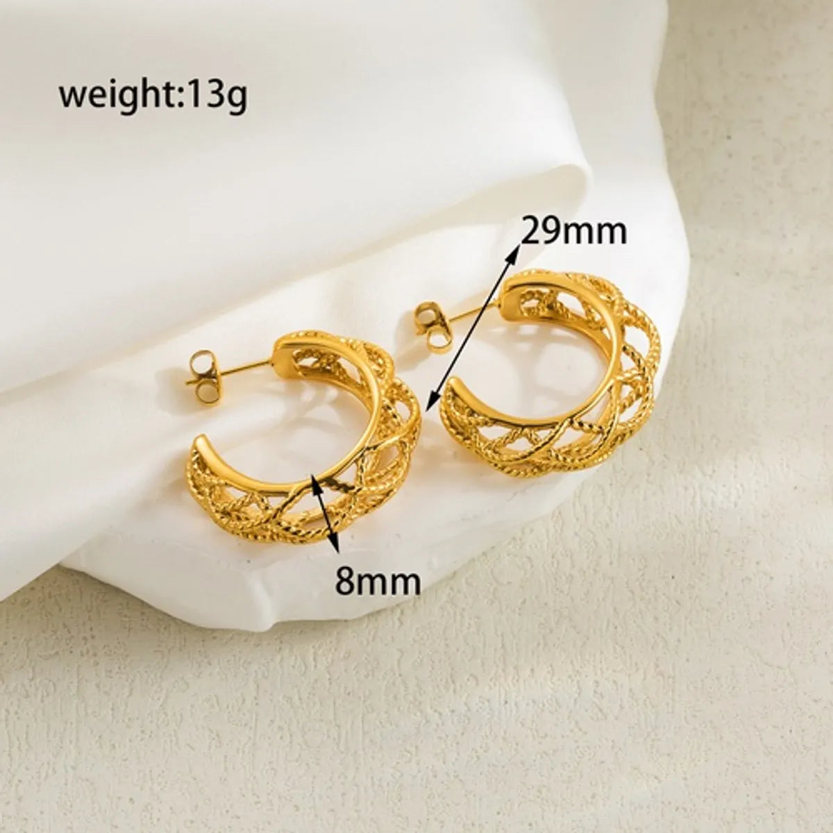 1 Pair Casual Basic Geometric Plating Stainless Steel 14k Gold Plated Ear Studs