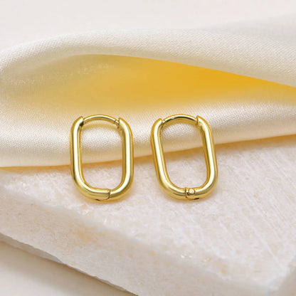 1 Pair Casual Basic Modern Style Geometric Plating Stainless Steel 18k Gold Plated Earrings