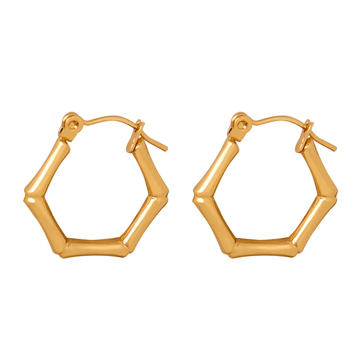 1 Pair Casual Basic Simple Style Geometric Plating Titanium Steel 18k Gold Plated Earrings