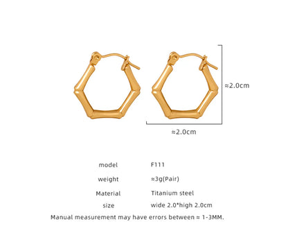 1 Pair Casual Basic Simple Style Geometric Plating Titanium Steel 18k Gold Plated Earrings