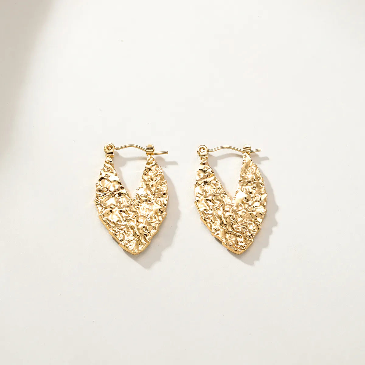 1 Pair Casual Basic V Shape Leaf Plating Stainless Steel 18k Gold Plated Earrings