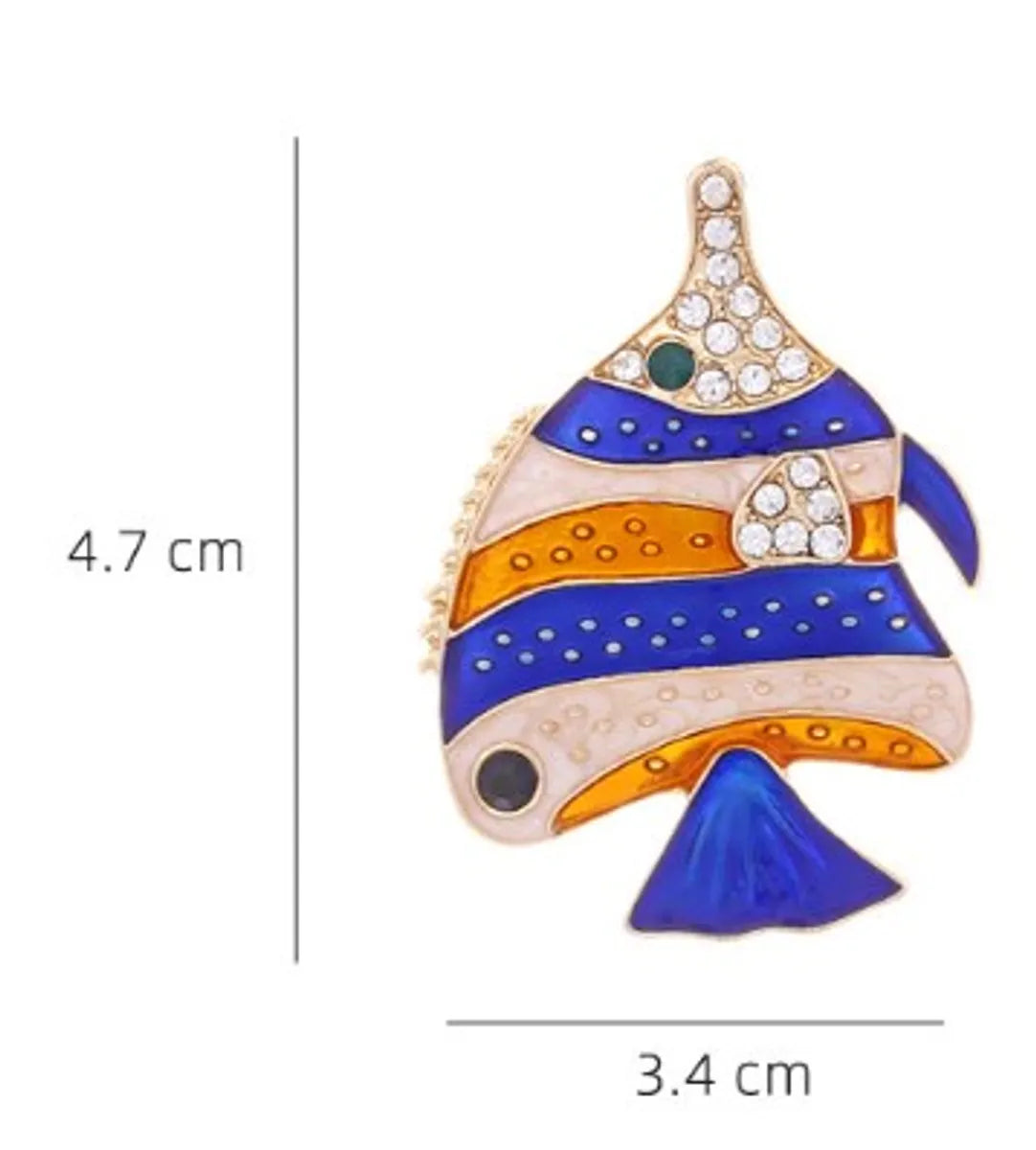 1 Pair Casual Beach Fish Enamel Inlay Zinc Alloy Rhinestones Ear Studs