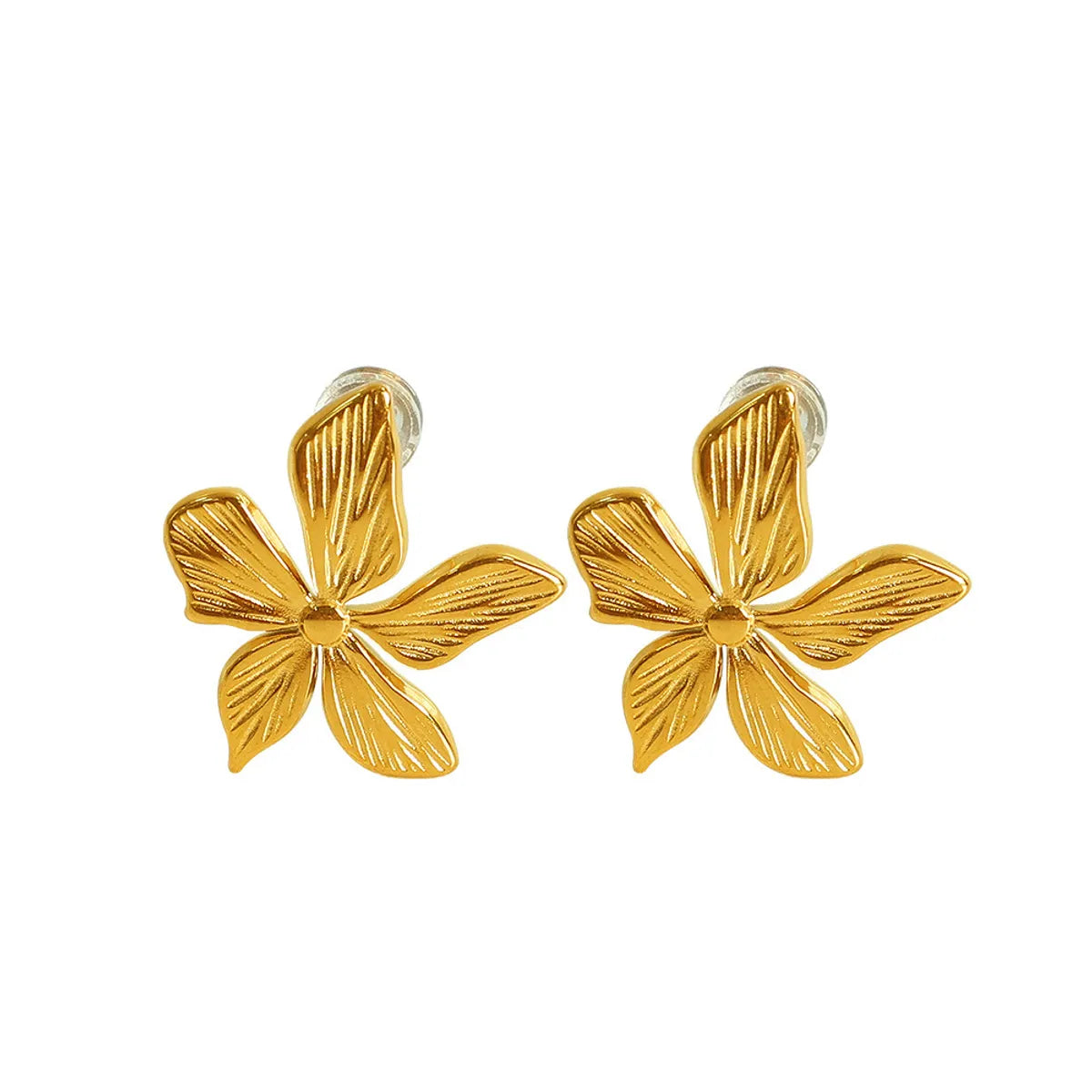 1 Pair Casual Beach Simple Style Flower Polishing 304 Stainless Steel 18K Gold Plated Ear Studs