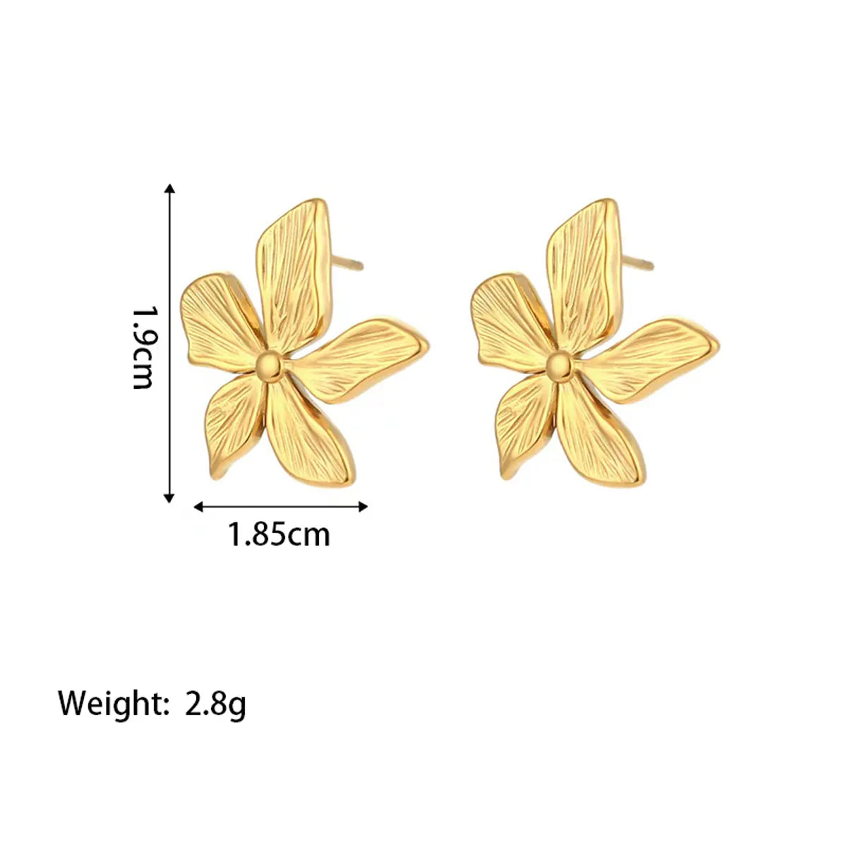 1 Pair Casual Beach Simple Style Flower Polishing 304 Stainless Steel 18K Gold Plated Ear Studs