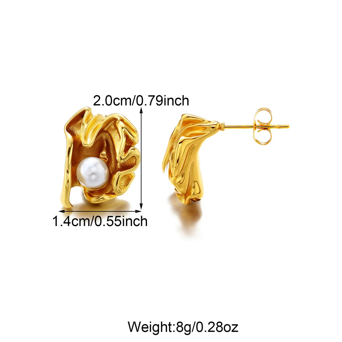 1 Pair Casual Bow Knot 304 Stainless Steel Artificial Pearls 18K Gold Plated Drop Earrings