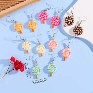 1 Pair Casual Candy Resin Drop Earrings