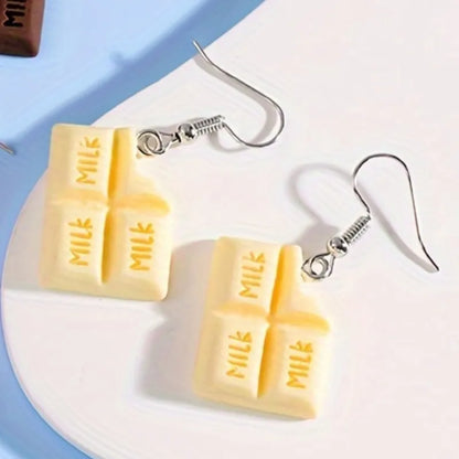 1 Pair Casual Chocolate Resin Drop Earrings