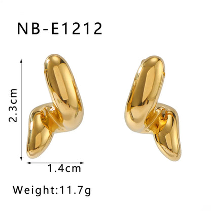 1 Pair Casual Classic Style C Shape Geometric Semicircle Plating 304 Stainless Steel 18K Gold Plated White Gold Plated Ear Studs