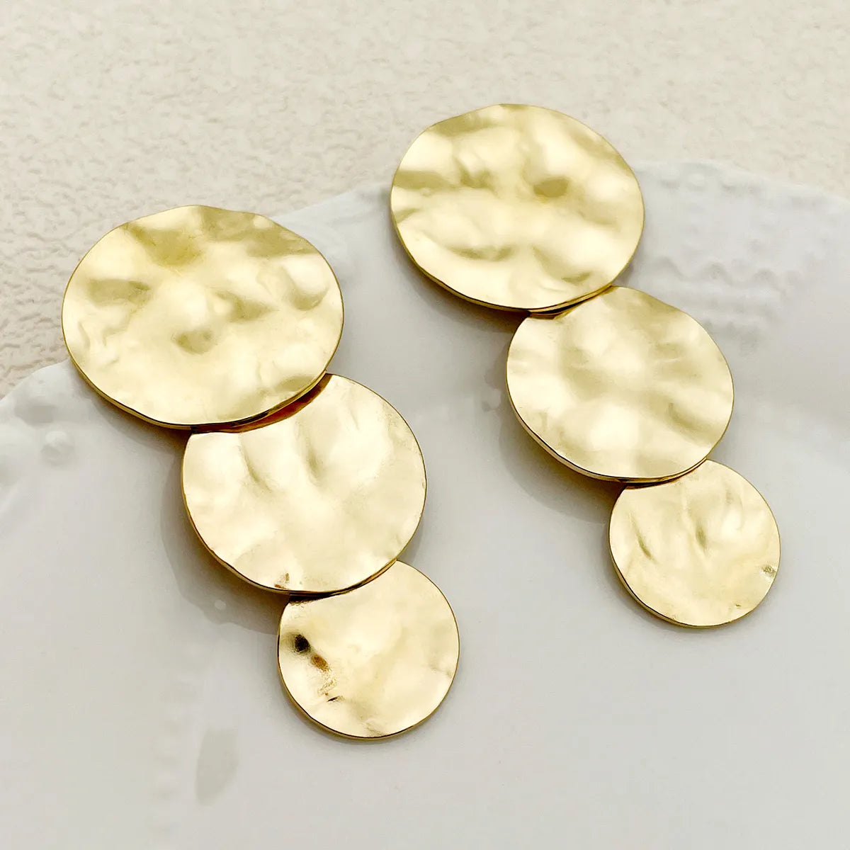 1 Pair Casual Classic Style Circle Water Droplets 304 Stainless Steel 14K Gold Plated Drop Earrings