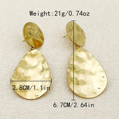 1 Pair Casual Classic Style Circle Water Droplets 304 Stainless Steel 14K Gold Plated Drop Earrings