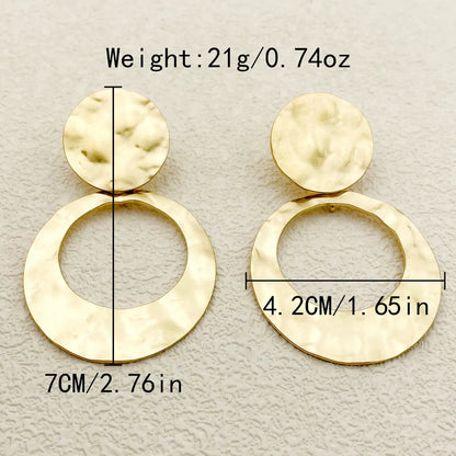 1 Pair Casual Classic Style Circle Water Droplets 304 Stainless Steel 14K Gold Plated Drop Earrings