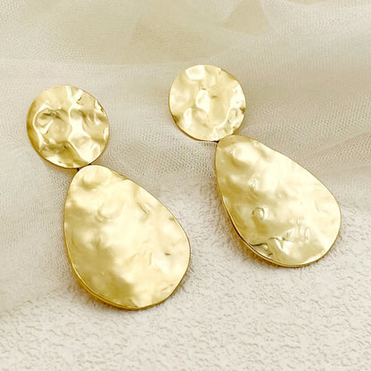 1 Pair Casual Classic Style Circle Water Droplets 304 Stainless Steel 14K Gold Plated Drop Earrings