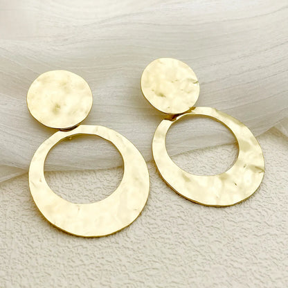 1 Pair Casual Classic Style Circle Water Droplets 304 Stainless Steel 14K Gold Plated Drop Earrings