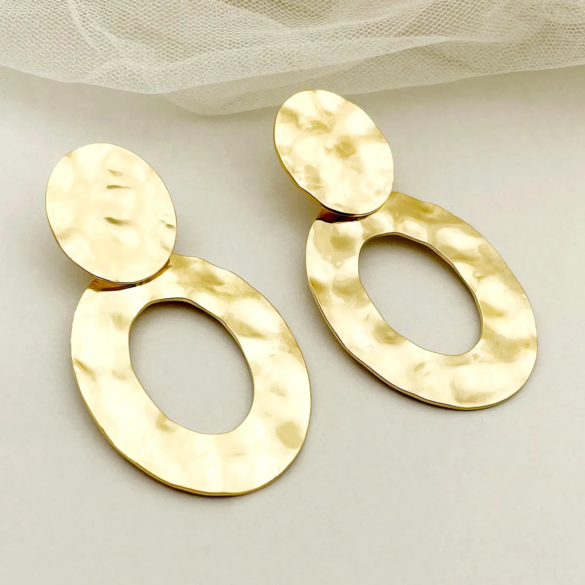 1 Pair Casual Classic Style Circle Water Droplets 304 Stainless Steel 14K Gold Plated Drop Earrings