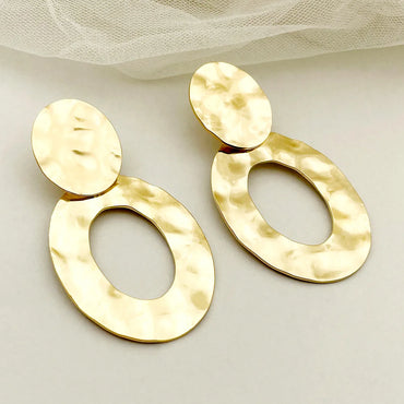 1 Pair Casual Classic Style Circle Water Droplets 304 Stainless Steel 14K Gold Plated Drop Earrings