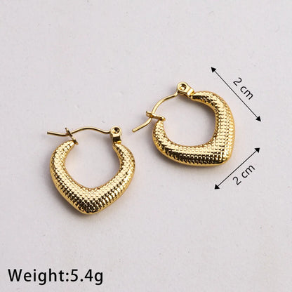 1 Pair Casual Classic Style Commute Heart Shape Twist Plating Stainless Steel Gold Plated Earrings