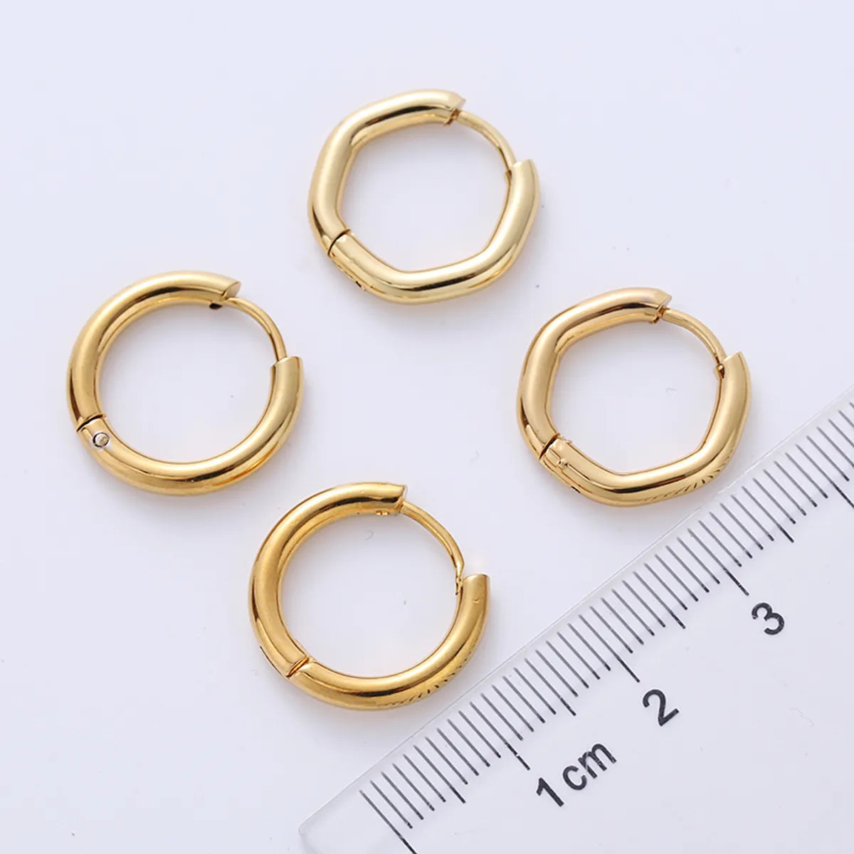 1 Pair Casual Classic Style Commute Hexagon Quadrilateral Circle Stainless Steel Plating Metal Earrings