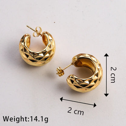 1 Pair Casual Classic Style Commute U Shape Plating Stainless Steel Gold Plated Earrings