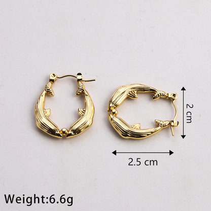 1 Pair Casual Classic Style Commute U Shape Plating Stainless Steel Gold Plated Earrings