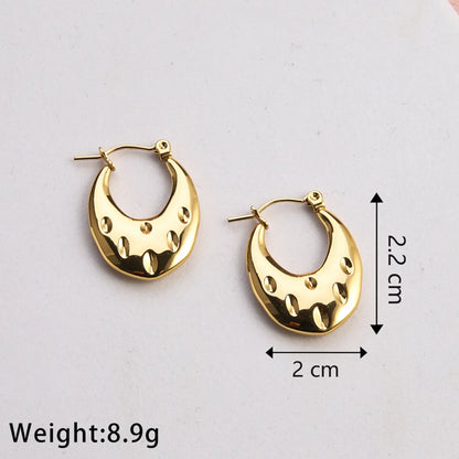 1 Pair Casual Classic Style Commute U Shape Plating Stainless Steel Gold Plated Earrings