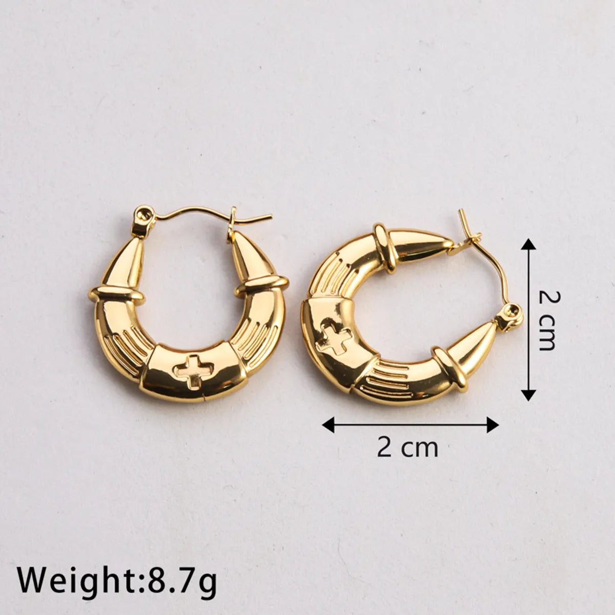 1 Pair Casual Classic Style Commute U Shape Twist Plating 304 Stainless Steel 18K Gold Plated Earrings