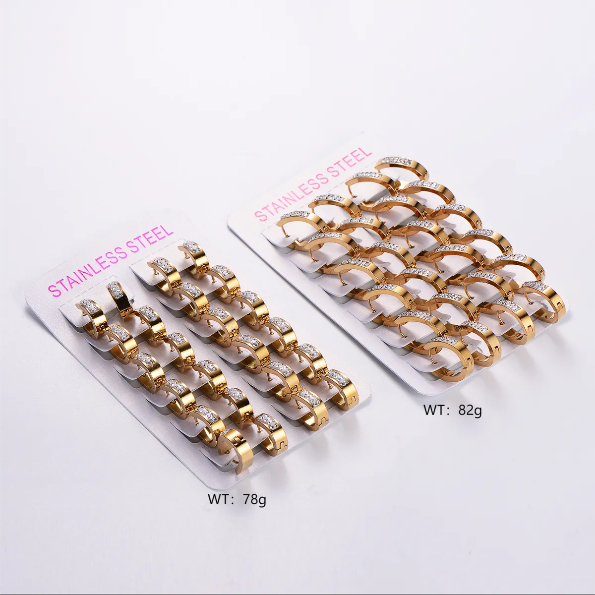 1 Pair Casual Classic Style Solid Color Plating Inlay Stainless Steel Rhinestones 18k Gold Plated Ear Clip