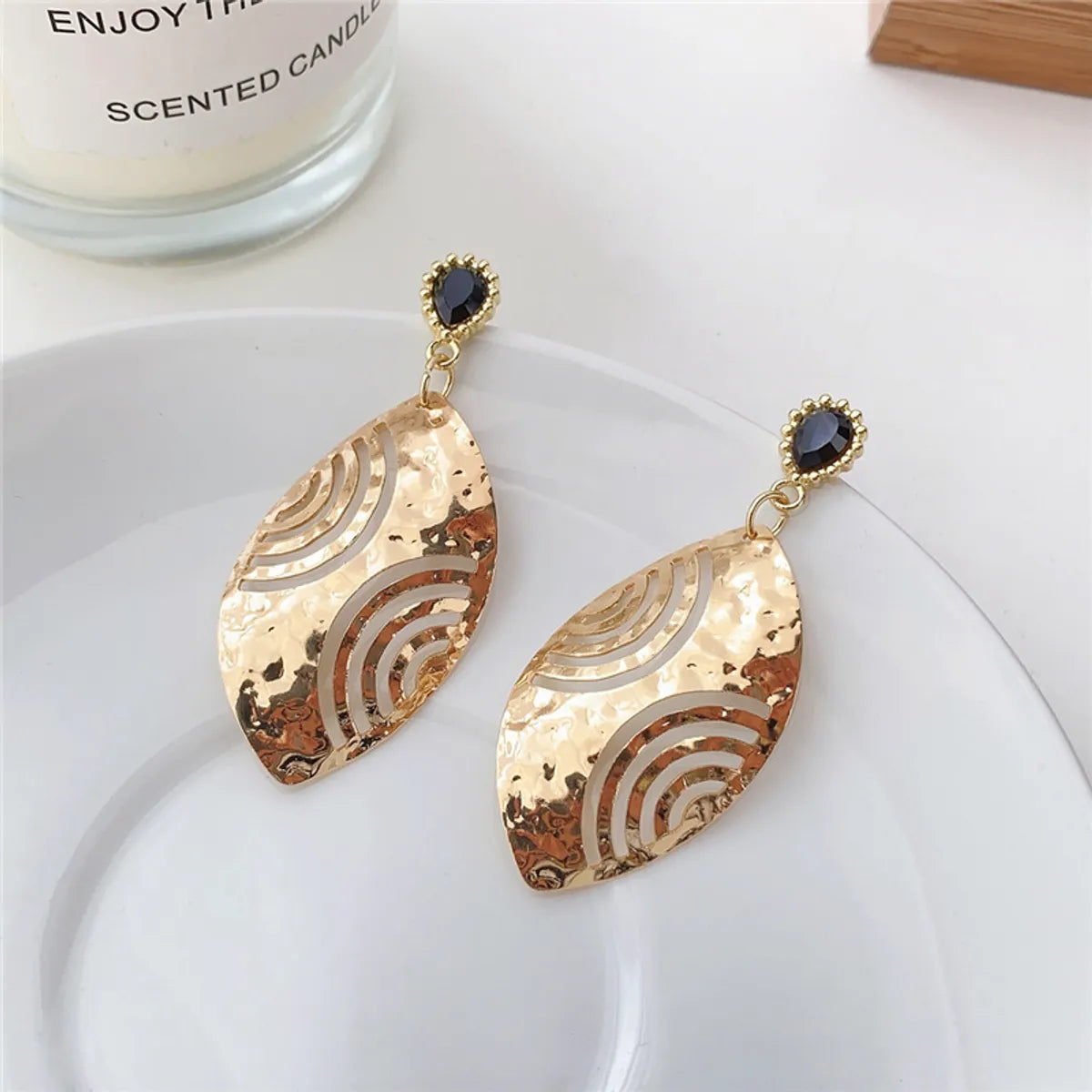 1 Pair Casual Classic Style Star Waves Plating Alloy Drop Earrings