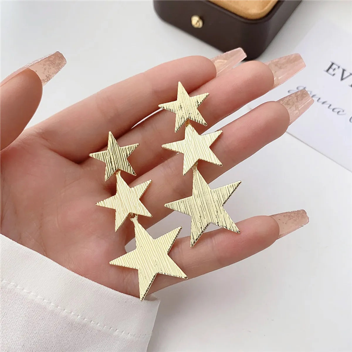 1 Pair Casual Classic Style Star Waves Plating Alloy Drop Earrings