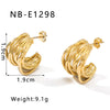 1 Pair Casual Classic Style Water Droplets Twist Polishing Plating Three-Dimensional 304 Stainless Steel 18K Gold Plated Ear Studs