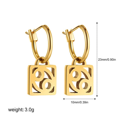 1 Pair Casual Classical Constellation Hollow Out 304 Stainless Steel Drop Earrings