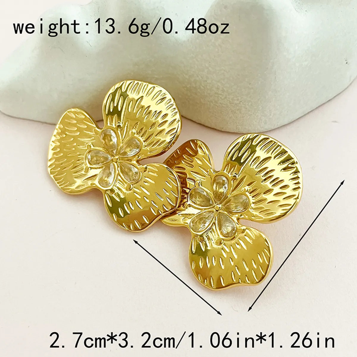 1 Pair Casual Classical Flower Plating Stainless Steel Gold Plated Ear Studs