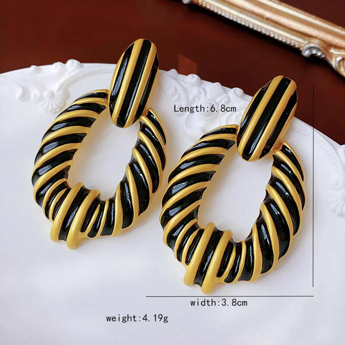 1 Pair Casual Color Block Alloy Drop Earrings