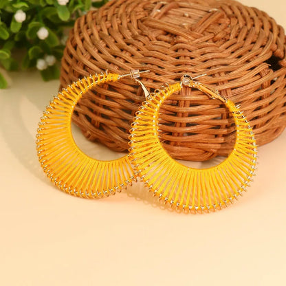 1 Pair Casual Color Block Handmade Metal Earrings