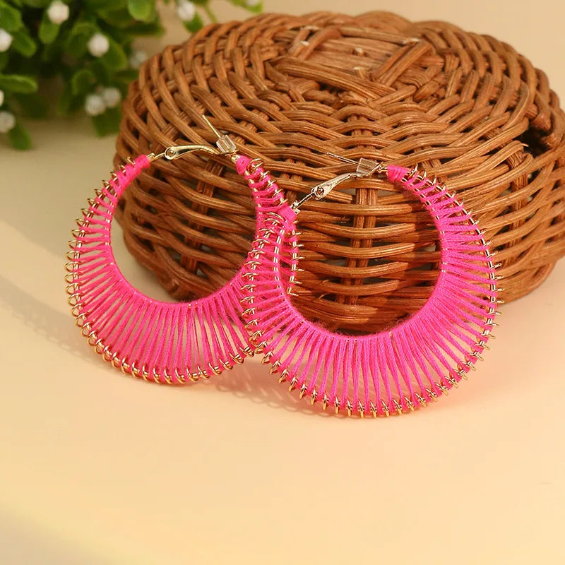 1 Pair Casual Color Block Handmade Metal Earrings