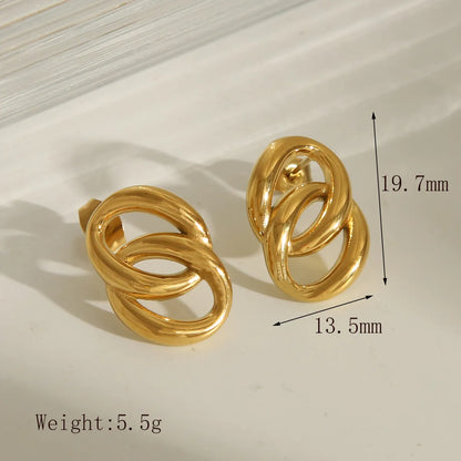 1 Pair Casual Commute Irregular 304 Stainless Steel 18K Gold Plated Ear Studs