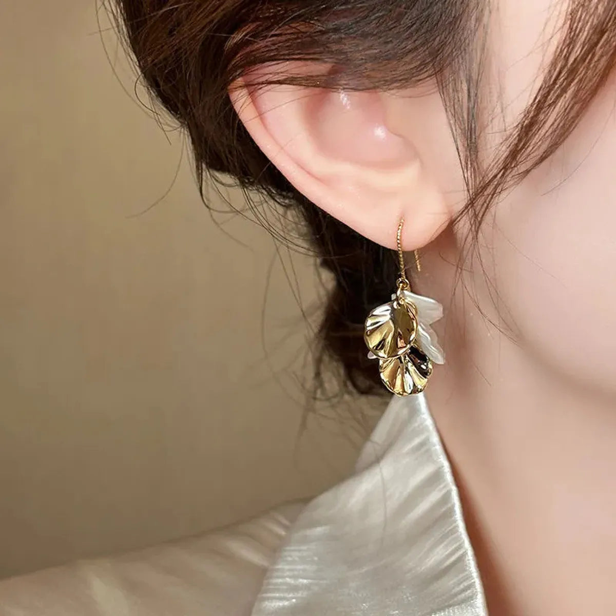 1 Pair Casual Commute Korean Style Petal Alloy Ear Hook