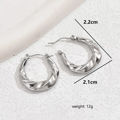 1 Pair Casual Commute Solid Color Plating Stainless Steel 18k Gold Plated White Gold Plated Earrings