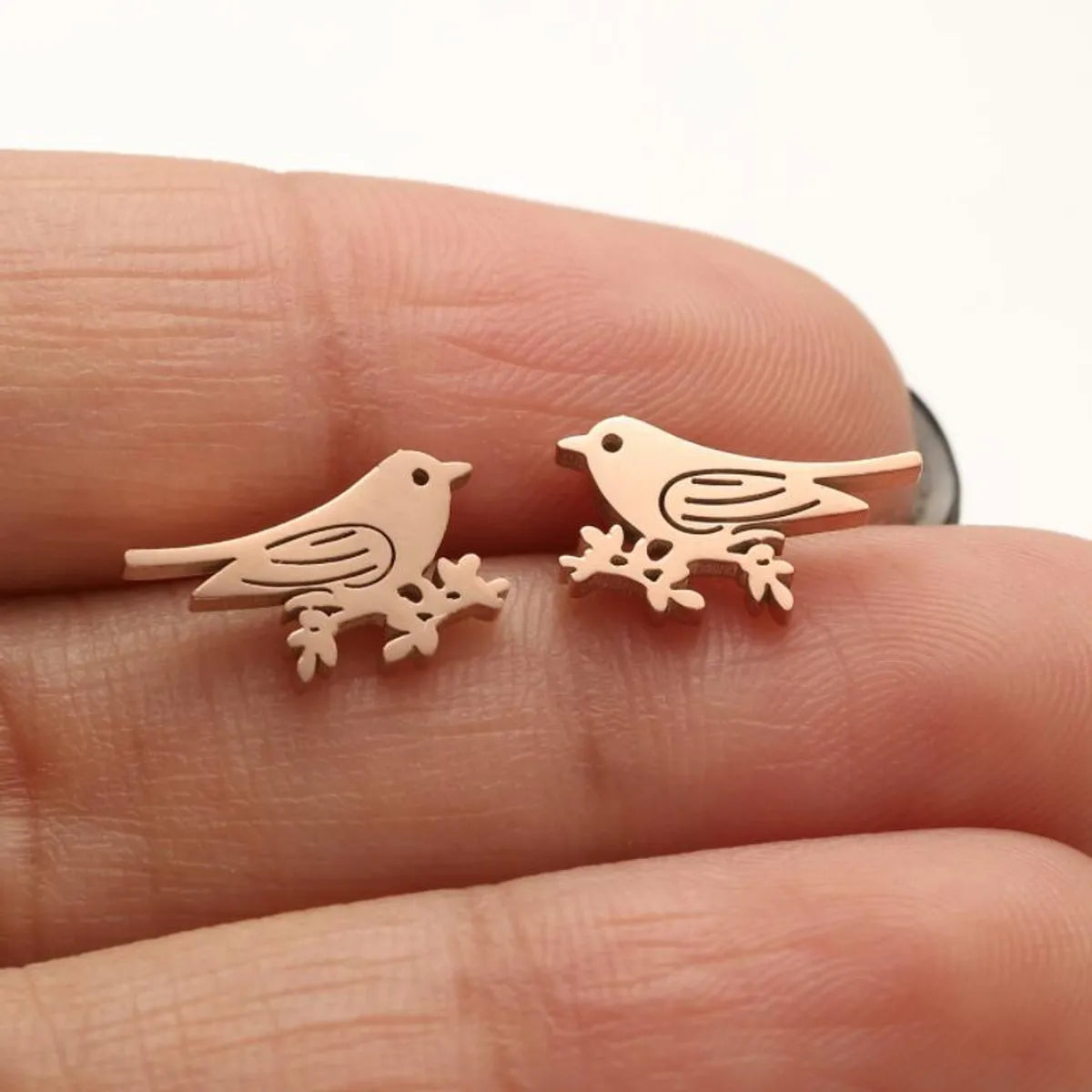 1 Pair Casual Cute Animal Plating Hollow Out Stainless Steel Ear Studs