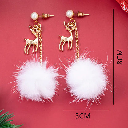 1 Pair Casual Cute Christmas Tree Elk Alloy Ear Hook