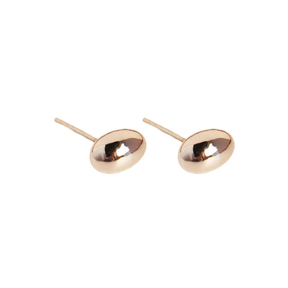 1 Pair Casual Cute Classic Style Oval Solid Color Brass 24K Gold Plated Ear Studs