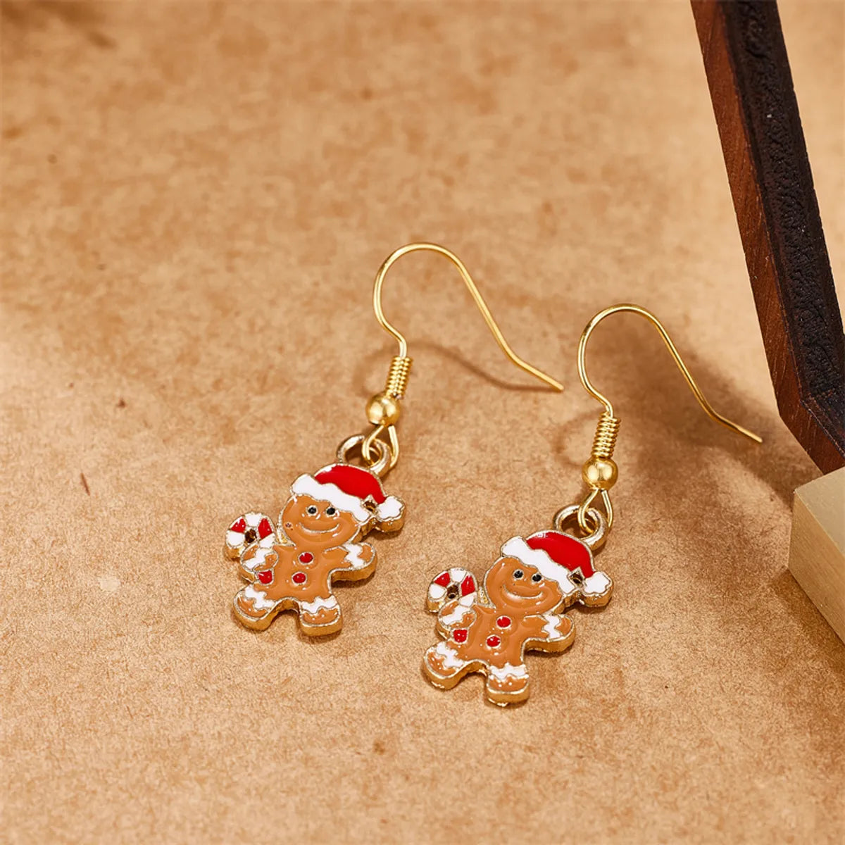 1 Pair Casual Cute Gingerbread 304 Stainless Steel 18K Gold Plated Drop Earrings