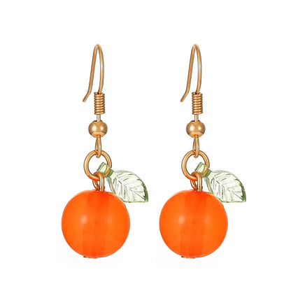 1 Pair Casual Cute Pastoral Orange Alloy Drop Earrings