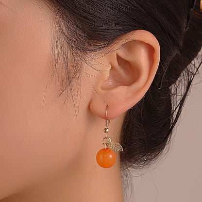 1 Pair Casual Cute Pastoral Orange Alloy Drop Earrings