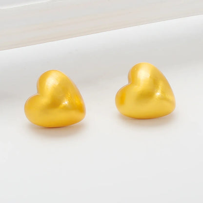 1 Pair Casual Cute Romantic Heart Shape Copper Ear Studs