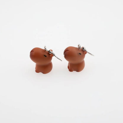 1 Pair Casual Cute Simple Style Capybara Alloy Resin Drop Earrings