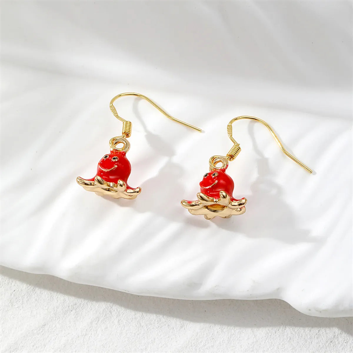 1 Pair Casual Cute Simple Style Color Block Enamel Alloy Drop Earrings