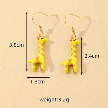 1 Pair Casual Cute Simple Style Color Block Enamel Alloy Drop Earrings