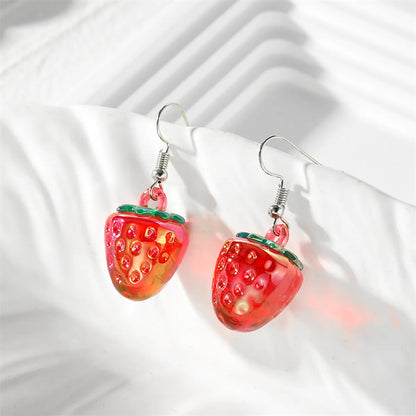 1 Pair Casual Cute Simple Style Fruit Resin Drop Earrings