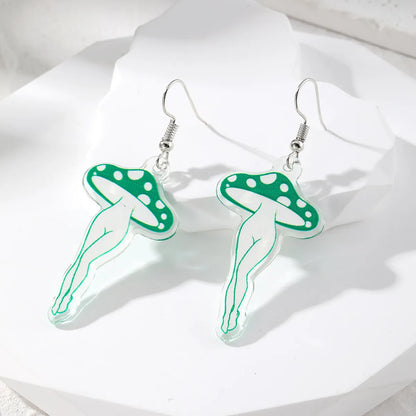 1 Pair Casual Cute Simple Style Mushroom Arylic Drop Earrings